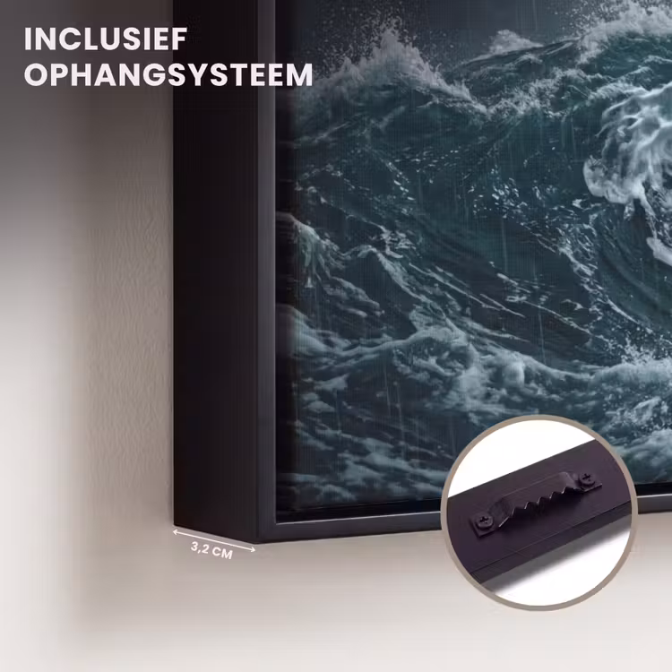 Canvas met lijst - Storm - Badeend - Golven — 3