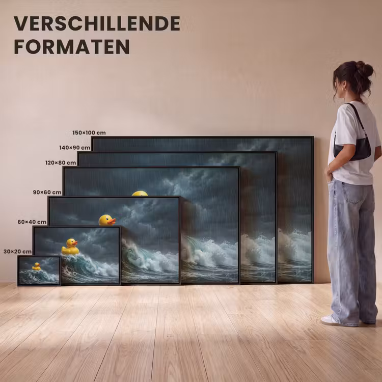 Canvas met lijst - Storm - Badeend - Golven — 7