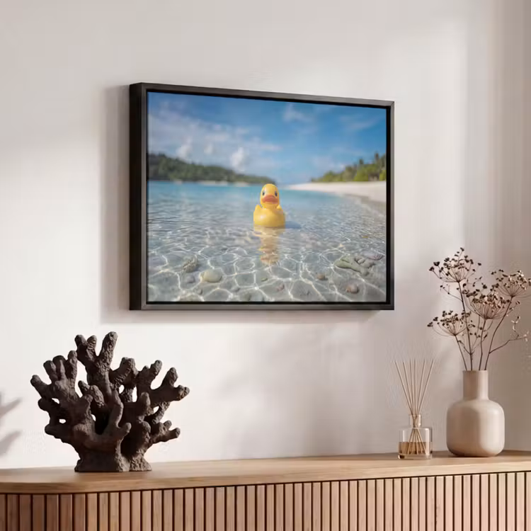 Canvas met lijst - Tropisch - Badeend - geel — 6