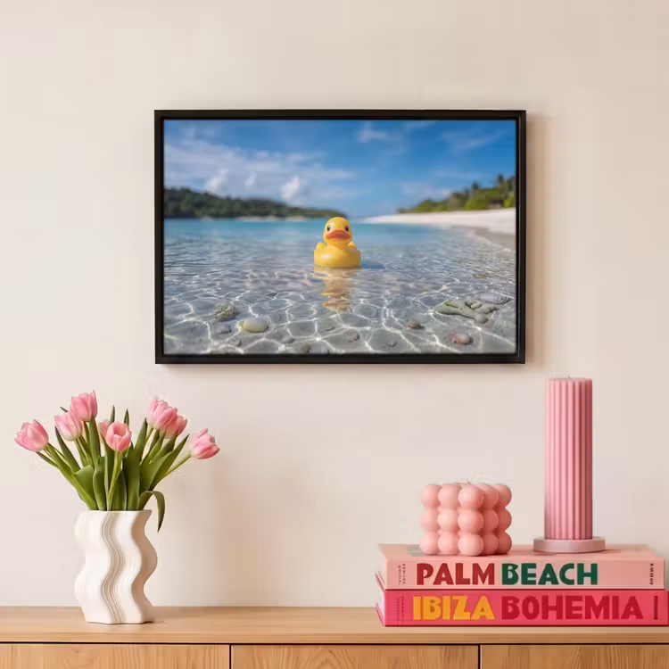 Canvas met lijst - Tropisch - Badeend - geel — 8