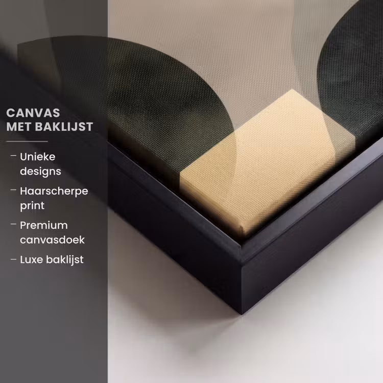 Canvas met lijst - Vlakken - Abstract - Beige - Cirkels — 5