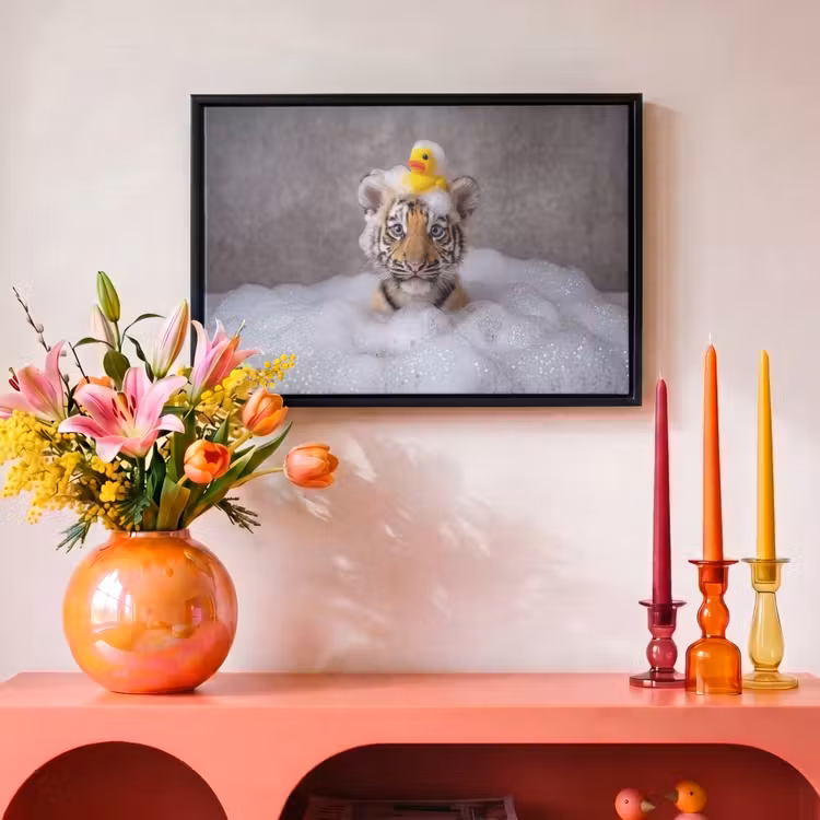 Canvas met lijst - Welpje - Bad - Geel — 4