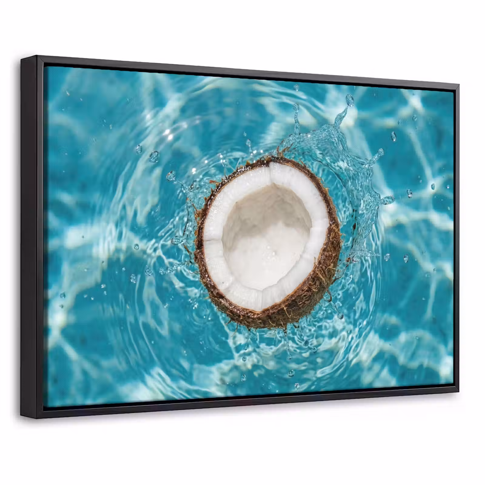 Canvas met lijst - Kokosnoot - Water - Wit — 1
