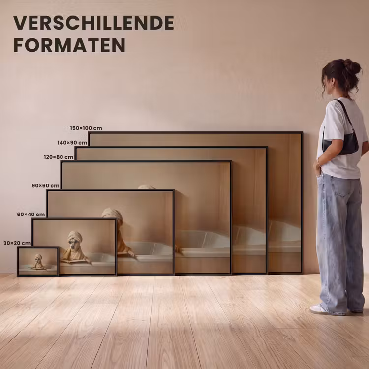 Canvas met lijst - Bad - Hond - Boek - Zonnebril — 7