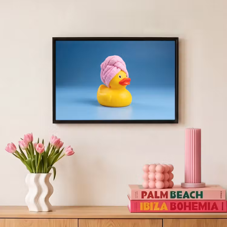 Canvas met lijst - Badeend - Handdoek - Blauw — 8