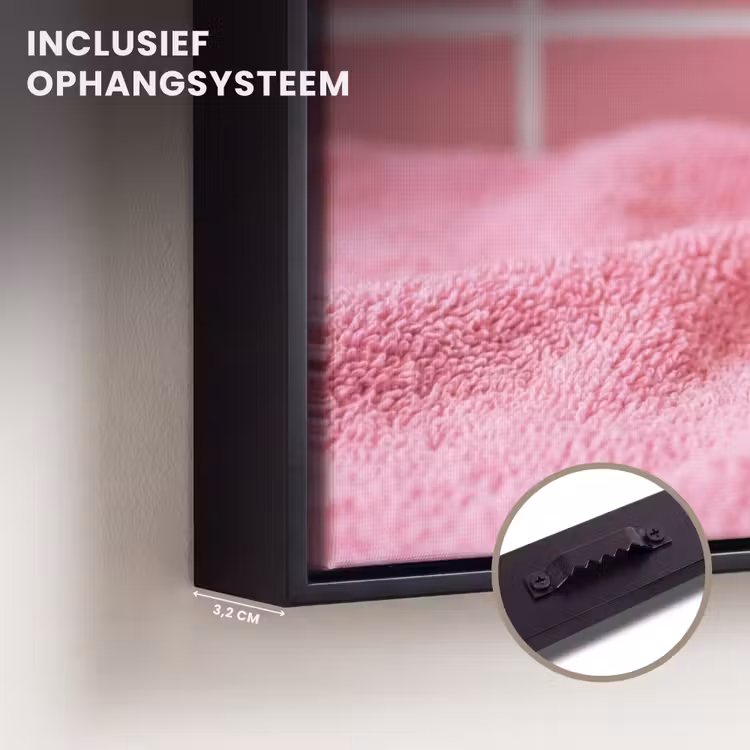 Canvas met lijst - Badeend -Strik - Roze — 3