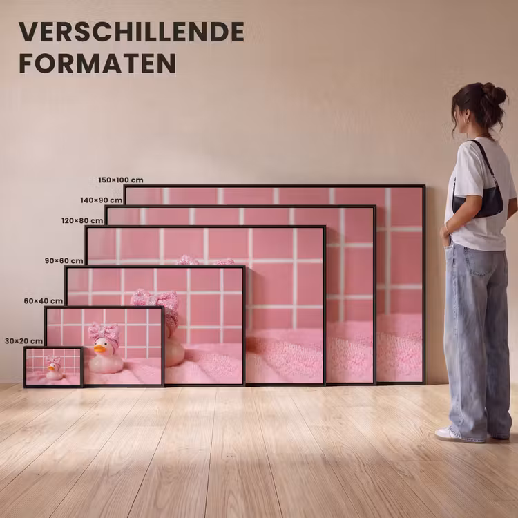 Canvas met lijst - Badeend -Strik - Roze — 7