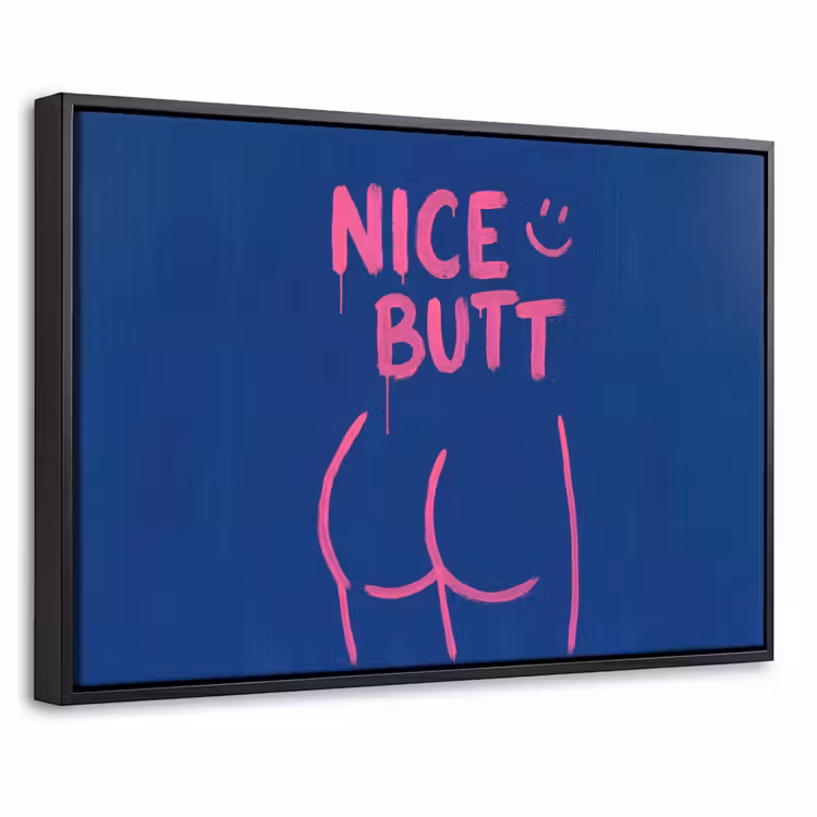 Canvas met lijst - Brutaal - Grappig - Blauw — 1