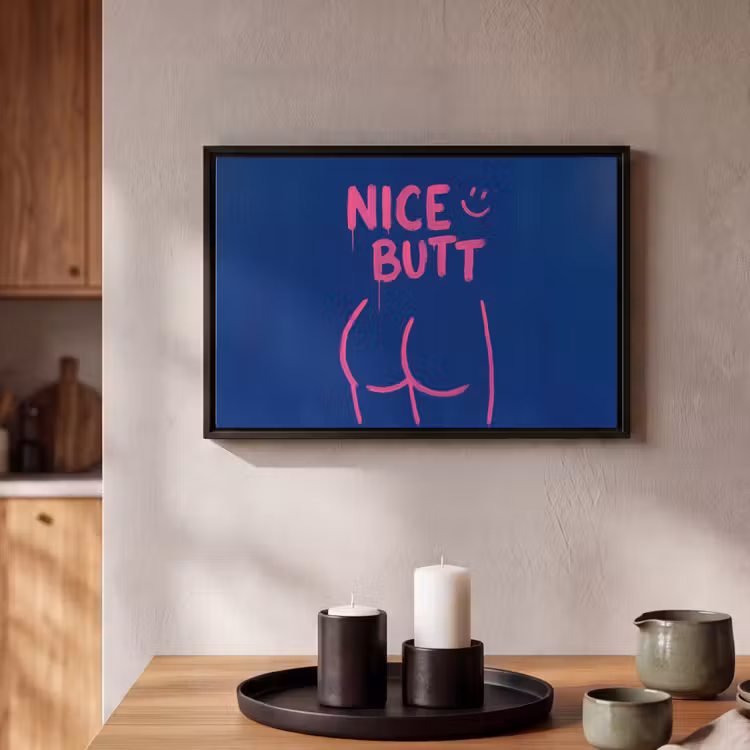 Canvas met lijst - Brutaal - Grappig - Blauw — 2