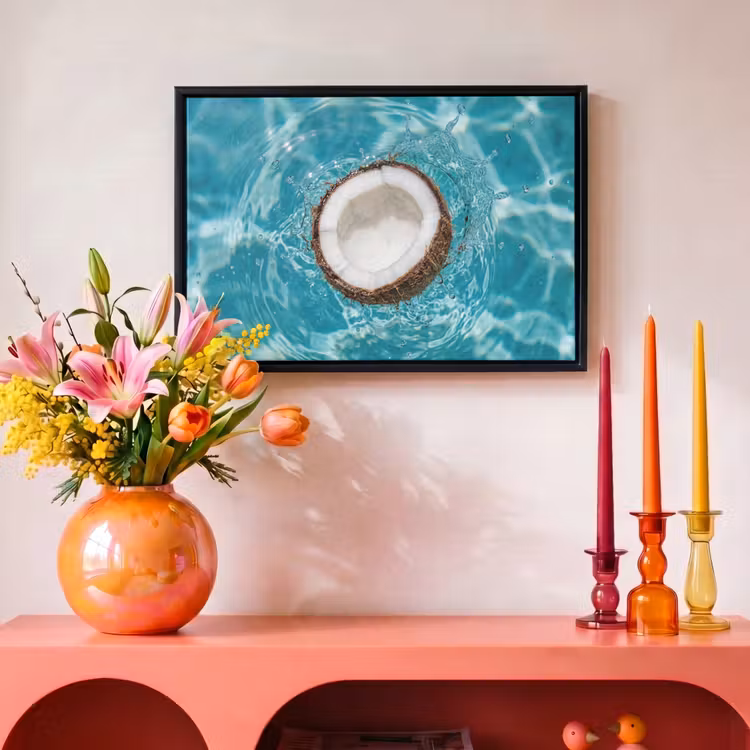 Canvas met lijst - Kokosnoot - Water - Wit — 4