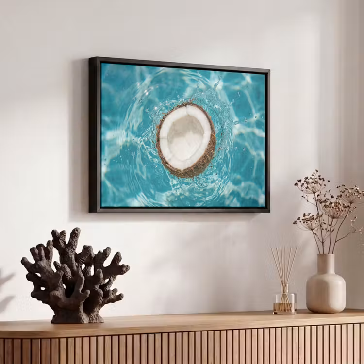 Canvas met lijst - Kokosnoot - Water - Wit — 6
