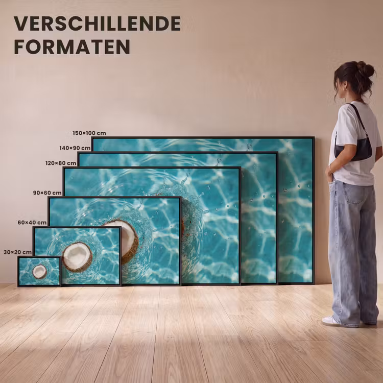 Canvas met lijst - Kokosnoot - Water - Wit — 7