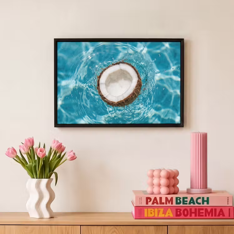 Canvas met lijst - Kokosnoot - Water - Wit — 8