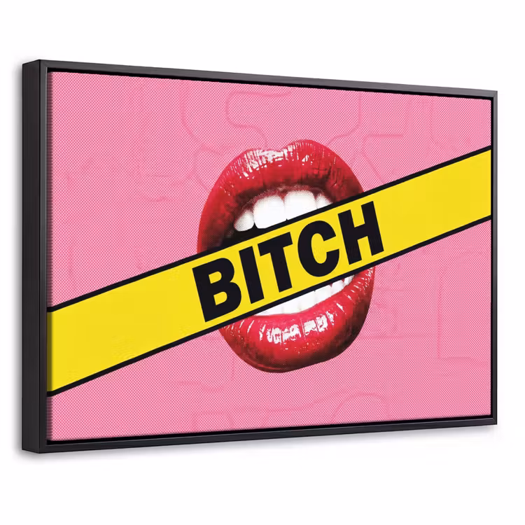 Canvas met lijst - Lippen - Tekst - Kleurrijk — 1