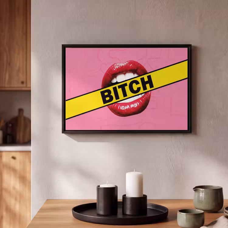 Canvas met lijst - Lippen - Tekst - Kleurrijk — 2
