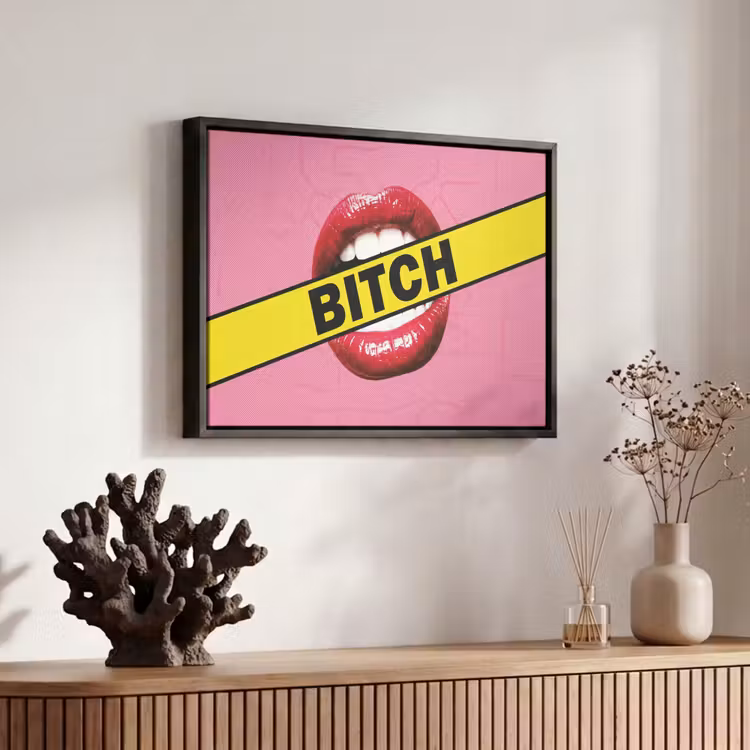 Canvas met lijst - Lippen - Tekst - Kleurrijk — 6