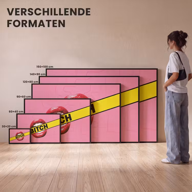 Canvas met lijst - Lippen - Tekst - Kleurrijk — 7