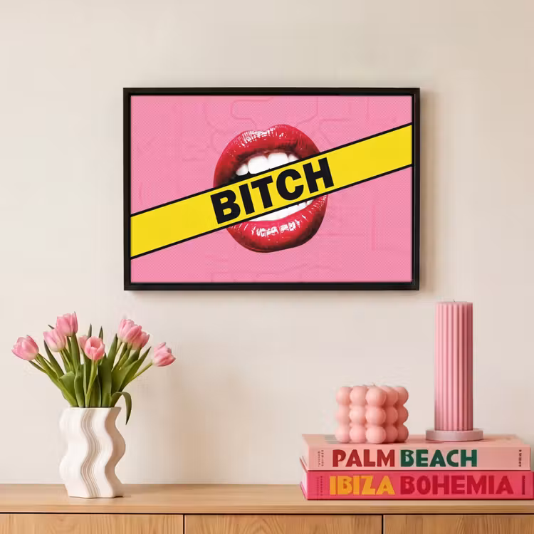 Canvas met lijst - Lippen - Tekst - Kleurrijk — 8