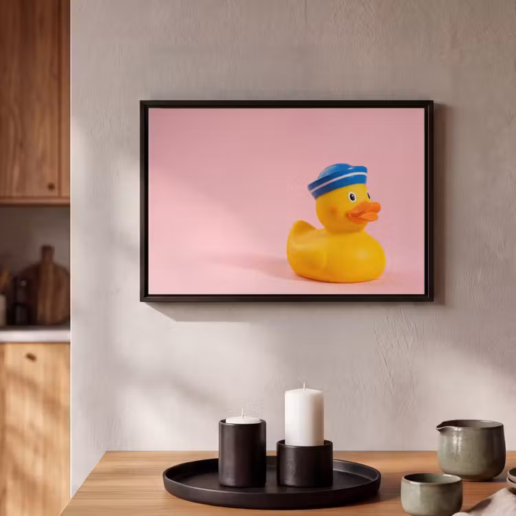 Canvas met lijst - Matroos - Eend - Roze — 2