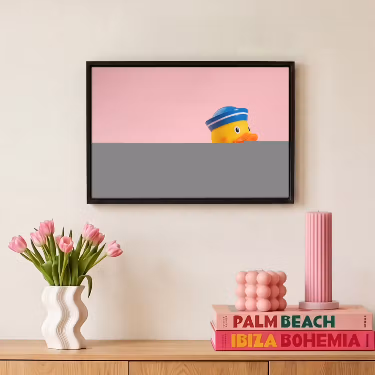 Canvas met lijst - Matroos - Eend - Roze — 8