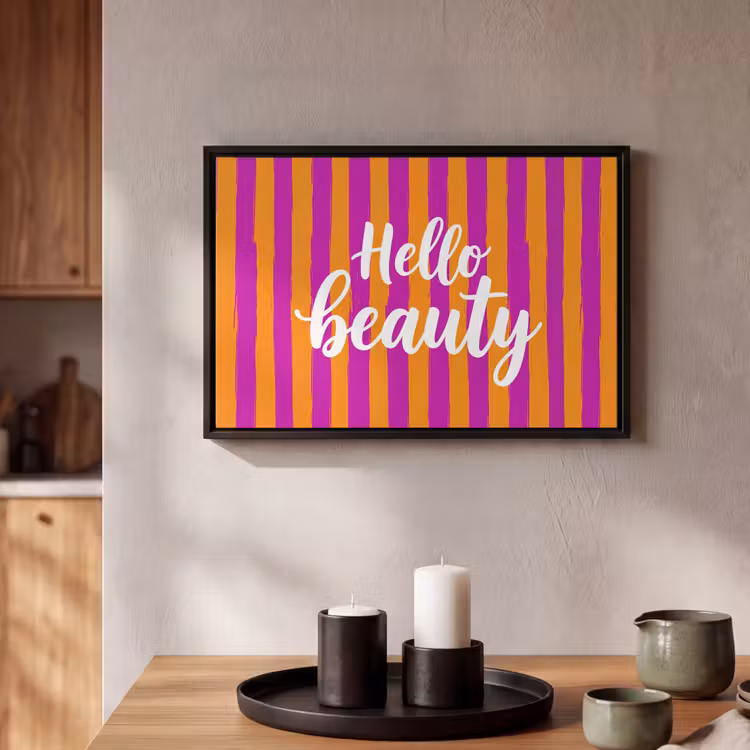 Canvas met lijst - Modern - Hello - Oranje — 2
