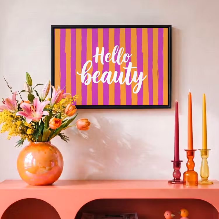 Canvas met lijst - Modern - Hello - Oranje — 4