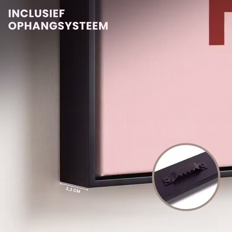 Canvas met lijst - Statement - Krachtig - Roze — 3