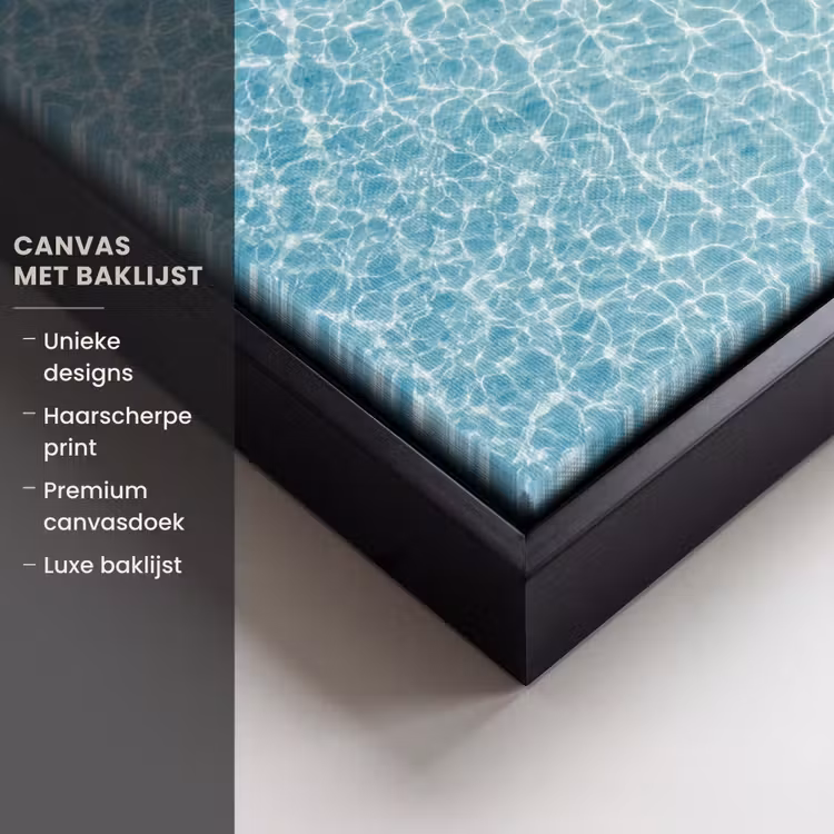 Canvas met lijst - Surfboard - Water - Badpak - Oranje — 5