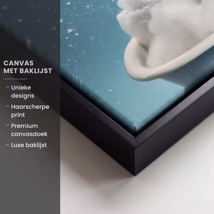 Canvas met lijst - Teckel - Bad - Schuim - Waterdruppels — 5