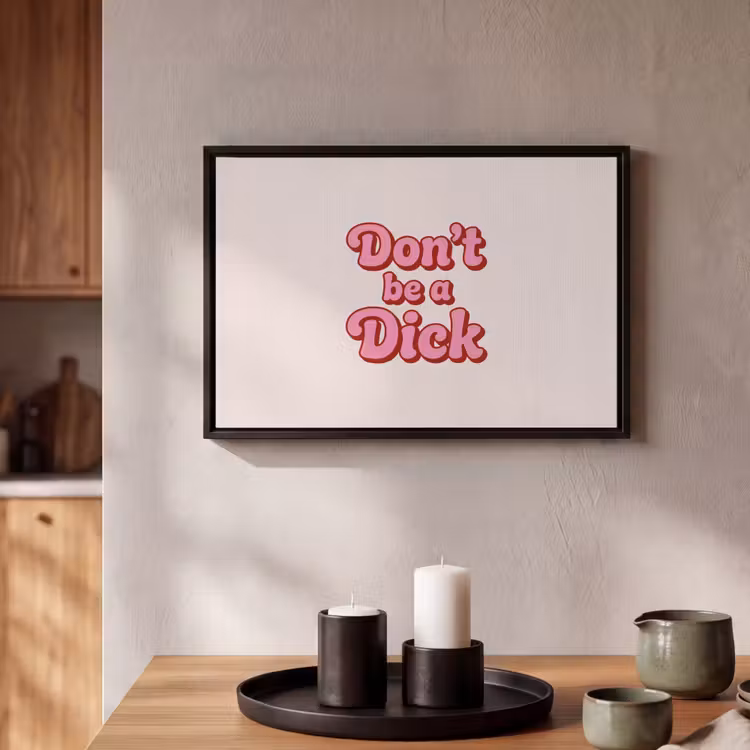 Canvas met lijst - Tekst - Boodschap - Roze — 2