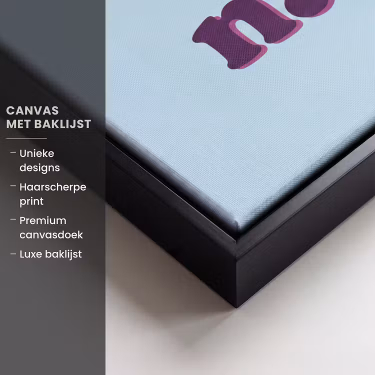 Canvas met lijst - Tekst - Get naked - Blauw — 5