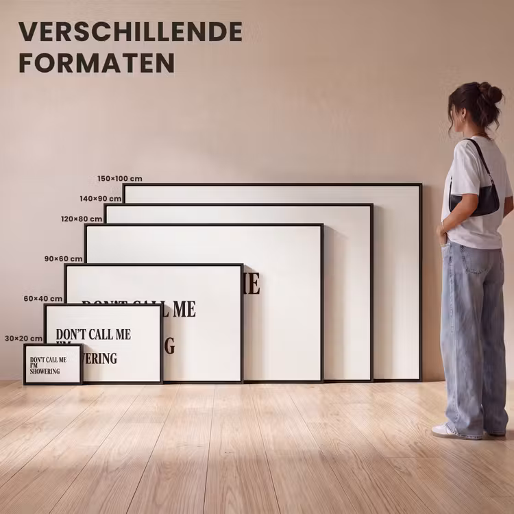 Canvas met lijst - Tekst - Modern - Zwart - Wit — 7