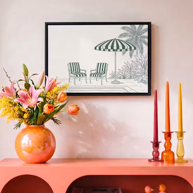 Canvas met lijst - Terras - Illustratie - Groen — 4