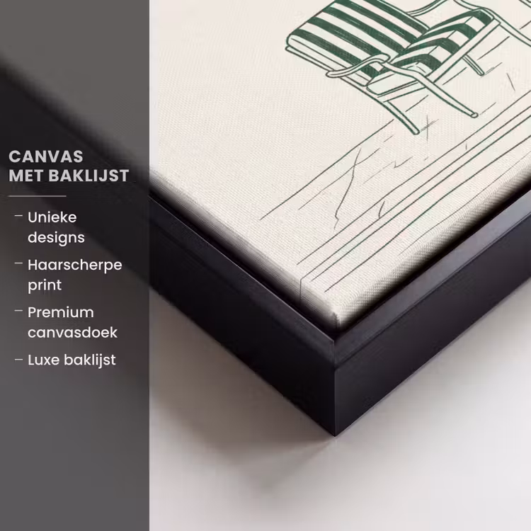Canvas met lijst - Terras - Illustratie - Groen — 5