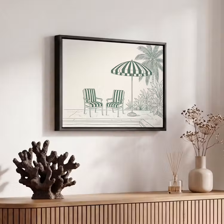Canvas met lijst - Terras - Illustratie - Groen — 6