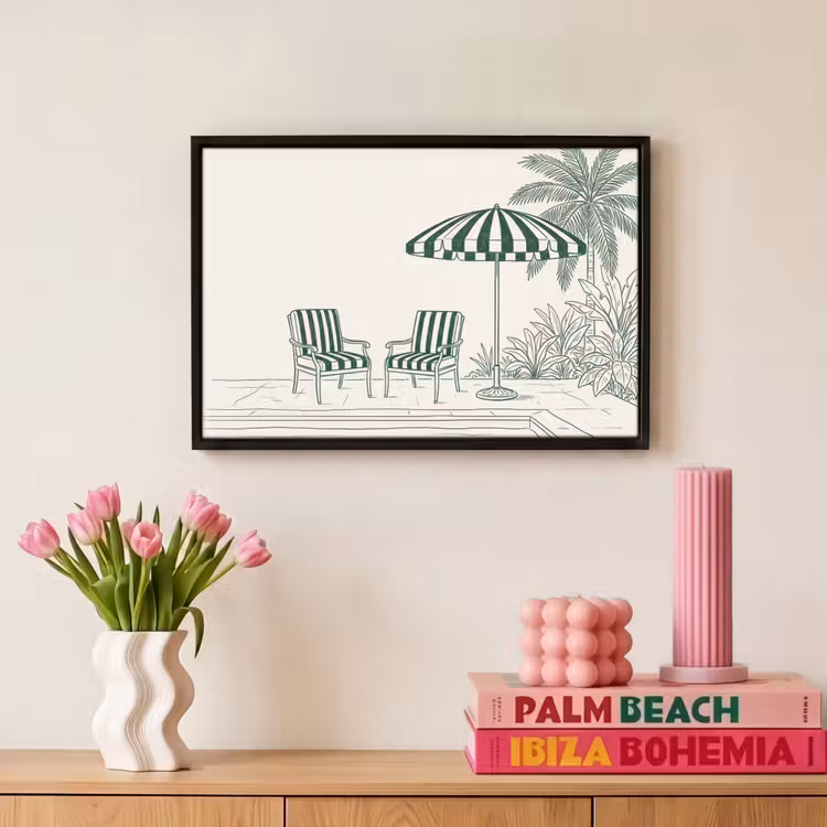 Canvas met lijst - Terras - Illustratie - Groen — 8