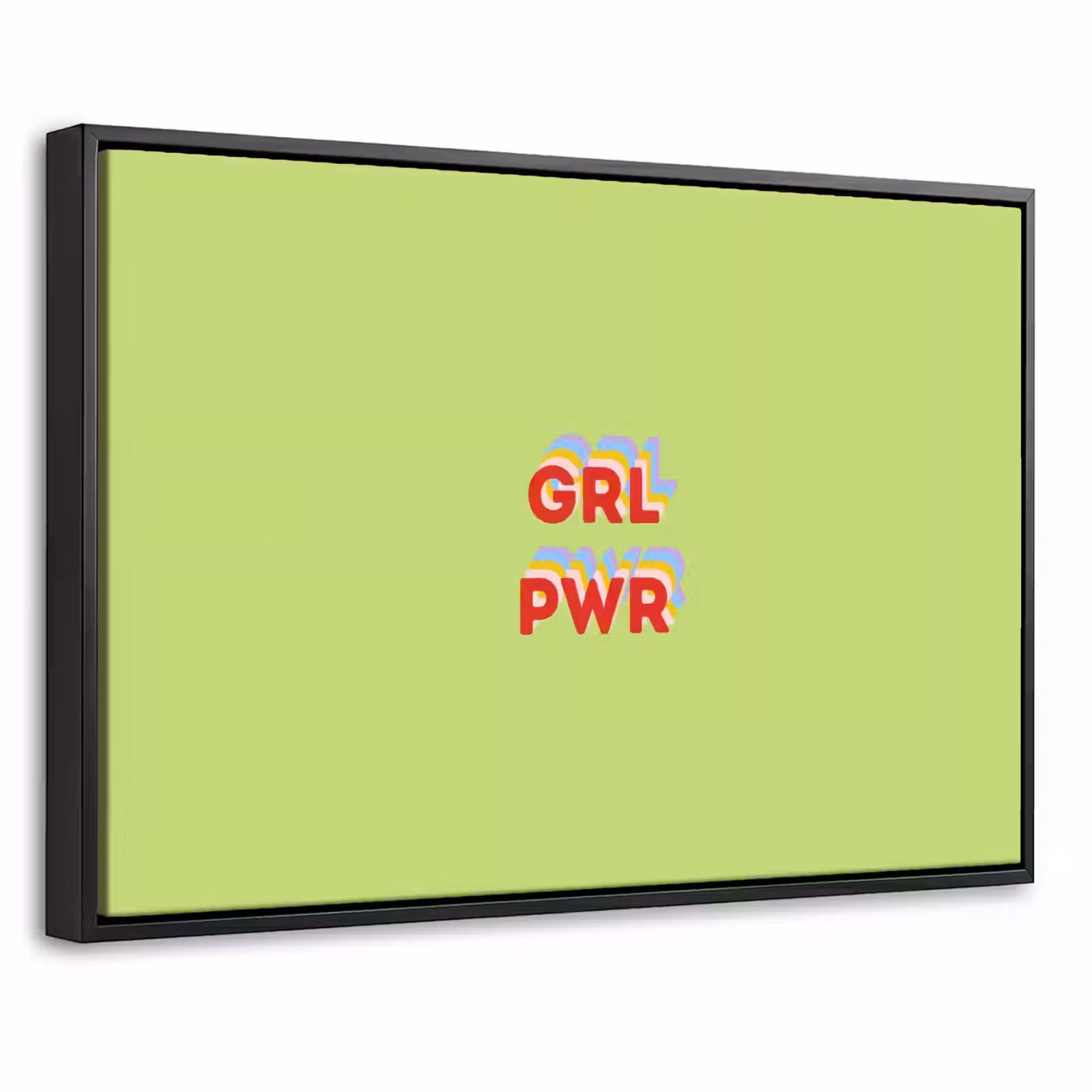 Canvas met lijst - Grl pwr - Groen - Rood - 3D — 1