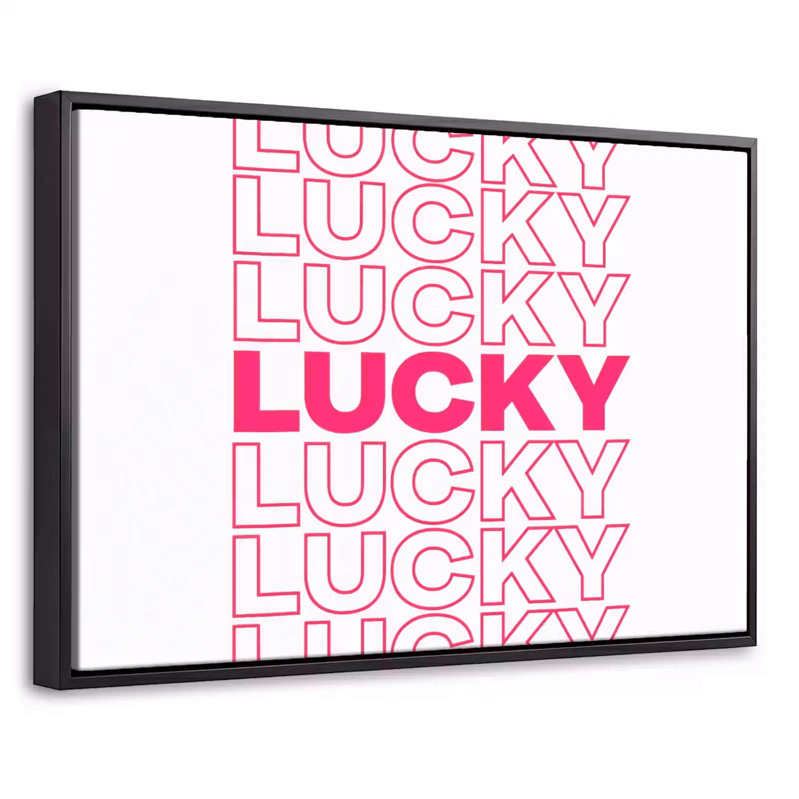 Canvas met lijst - Lucky - Roze - Patroon — 1
