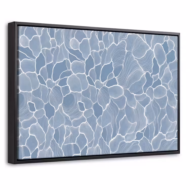 Canvas met lijst - Abstract - Blauw - Bladeren — 1