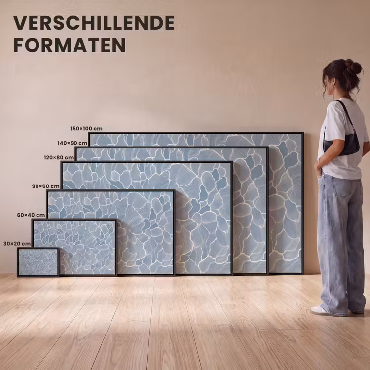Canvas met lijst - Abstract - Blauw - Bladeren — 7