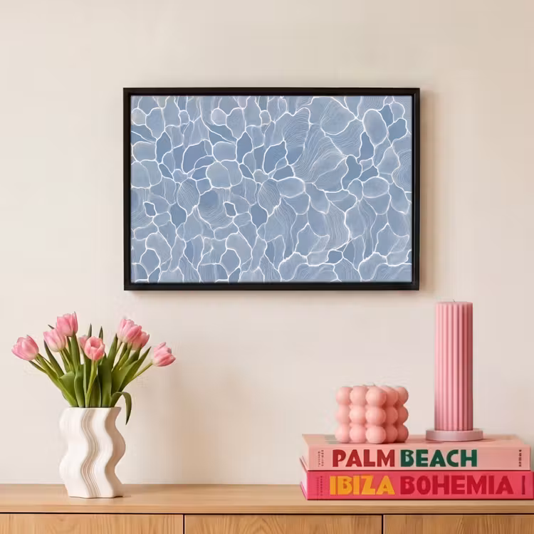 Canvas met lijst - Abstract - Blauw - Bladeren — 8