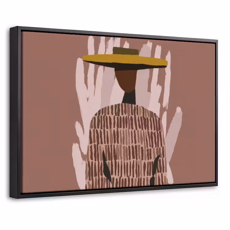 Canvas met lijst - Abstract - Figuur - Illustratie - Hoed — 1