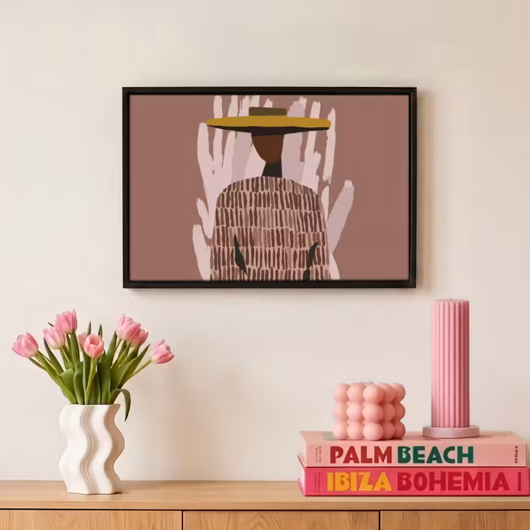 Canvas met lijst - Abstract - Figuur - Illustratie - Hoed — 8