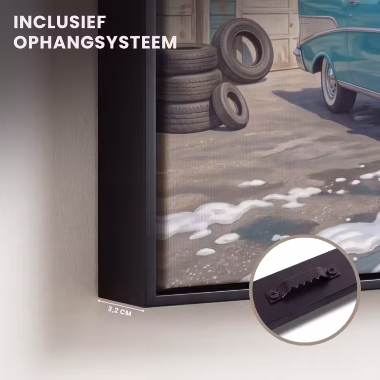 Canvas met lijst - Auto - Vrouw - Groen — 3