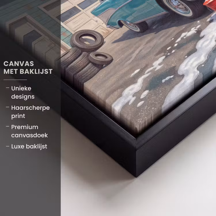 Canvas met lijst - Auto - Vrouw - Groen — 5