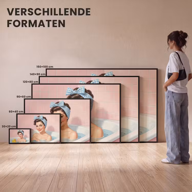 Canvas met lijst - Badkamer - Eend - Blauw — 7