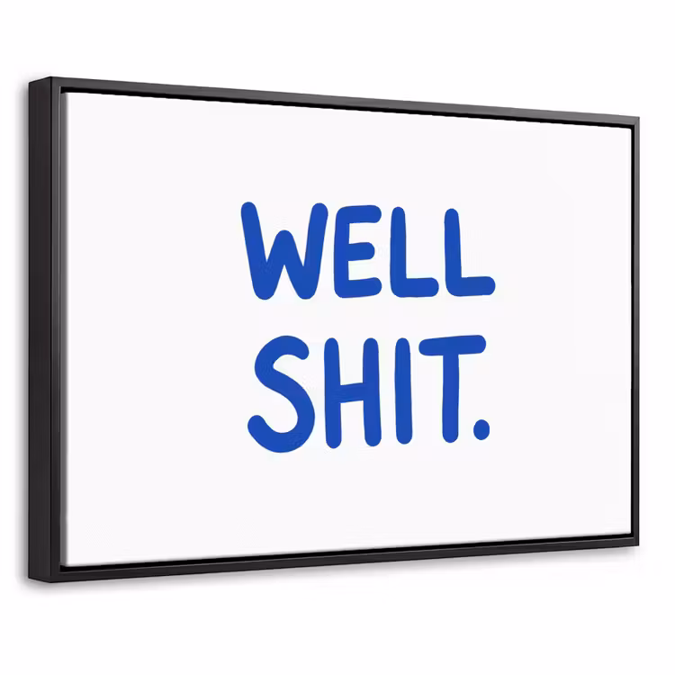 Canvas met lijst - Blauw - Quote - Wit — 1