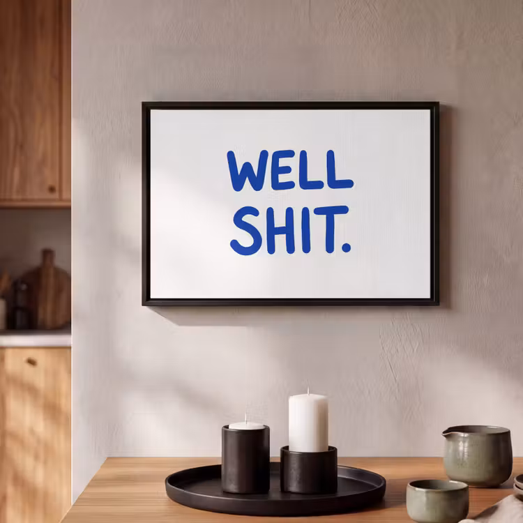 Canvas met lijst - Blauw - Quote - Wit — 2