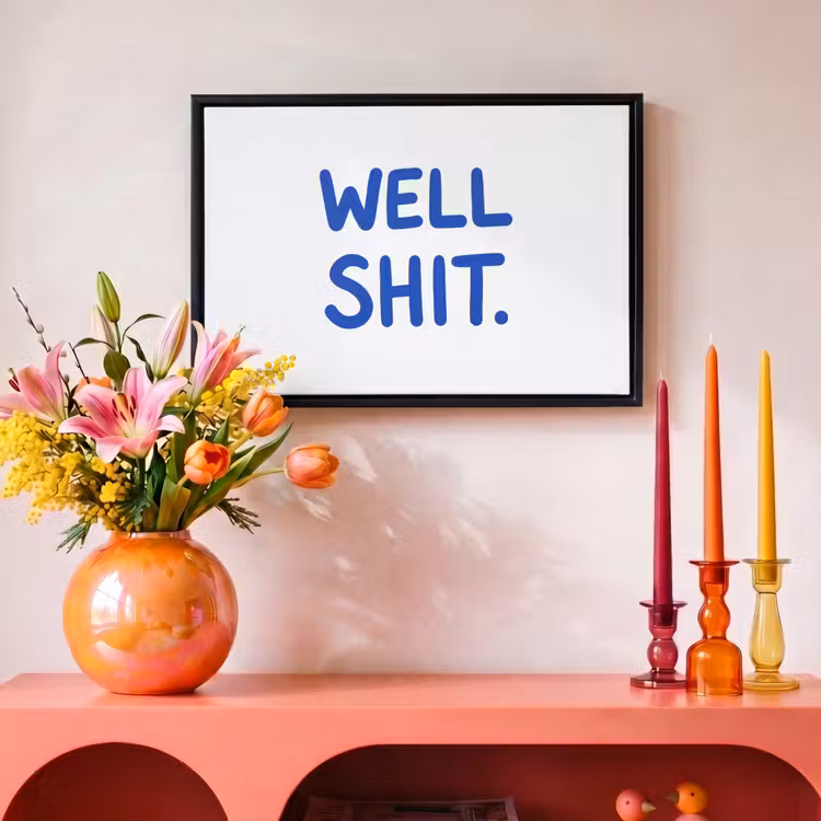 Canvas met lijst - Blauw - Quote - Wit — 4
