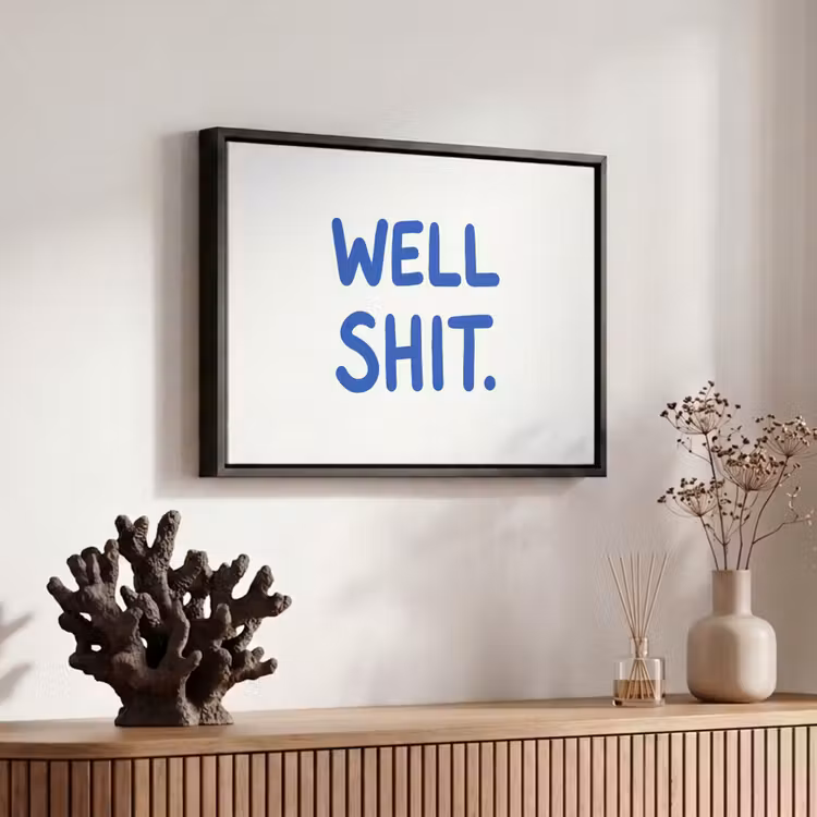 Canvas met lijst - Blauw - Quote - Wit — 6